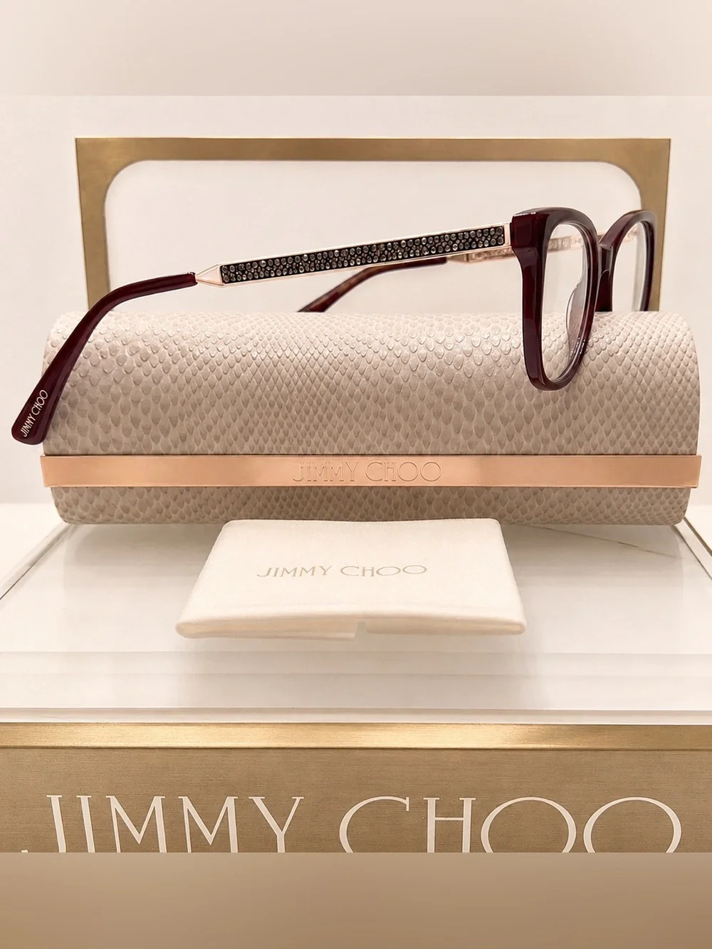 Jimmy Choo 202 Eyeglasses | Color LHF Burgundy
